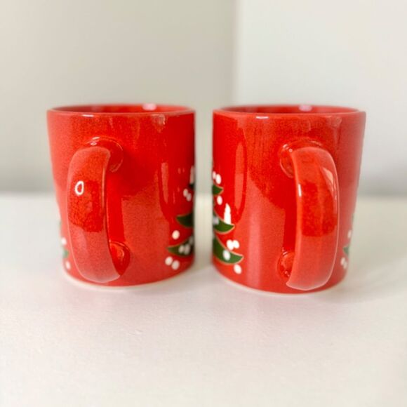 Set of 2 - Vintage Waechtersbach West Germany Christmas Tree Mugs - Picture 4 of 8